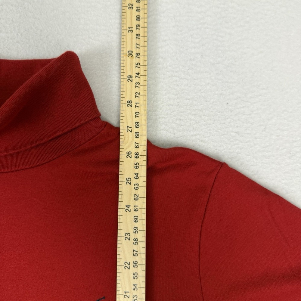 Vintage Polo Ralph Lauren Turtleneck Shirt M Red Cotton Made in USA - Picture 3 of 7